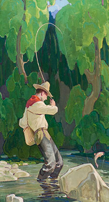 Fisherman in a Stream