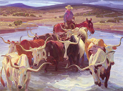 W. Herbert Dunton, Riders of the Purple Sage Fine Art Reproduction Oil Painting