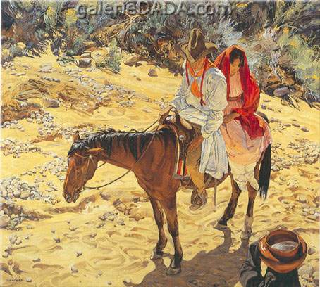 Walter Ufer, Near the Waterhole Fine Art Reproduction Oil Painting