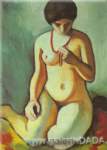 August Macke, Nude with Coral Necklace Fine Art Reproduction Oil Painting