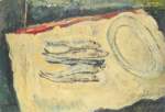 Chaim Soutine, Still Life with Herrings and an Oval Plate Fine Art Reproduction Oil Painting