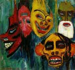 Emil Nolde, Masks Still Life Fine Art Reproduction Oil Painting