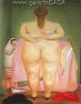 Fernando Botero, Woman Putting on Her Brassiere Fine Art Reproduction Oil Painting