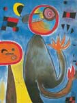 Joan Miro, Ladders Cross the Blue Sky in a Wheel of Fire Fine Art Reproduction Oil Painting