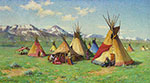 Joseph Henry Sharp, The Medicine Teepee Fine Art Reproduction Oil Painting