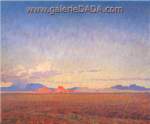 Maynard Dixon, Moonrise over the Desert Fine Art Reproduction Oil Painting