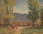 Oscar Berninghaus, A Hacienda in Taos Fine Art Reproduction Oil Painting