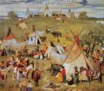 Oscar Berninghaus, Apache Encampment at Boulder Lake Fine Art Reproduction Oil Painting