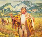 Oscar Berninghaus,  Indian Farmer of Taos Fine Art Reproduction Oil Painting