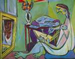 Pablo Picasso, Young Woman Drawing Fine Art Reproduction Oil Painting