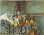 Paul Cezanne, Still-Life with Peppermint Bottle Fine Art Reproduction Oil Painting