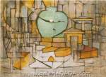 Piet Mondrian, Still Life with Gingerpot II Fine Art Reproduction Oil Painting