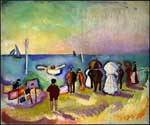 Raoul Dufy, The Beach at Sainte-Adresse Fine Art Reproduction Oil Painting